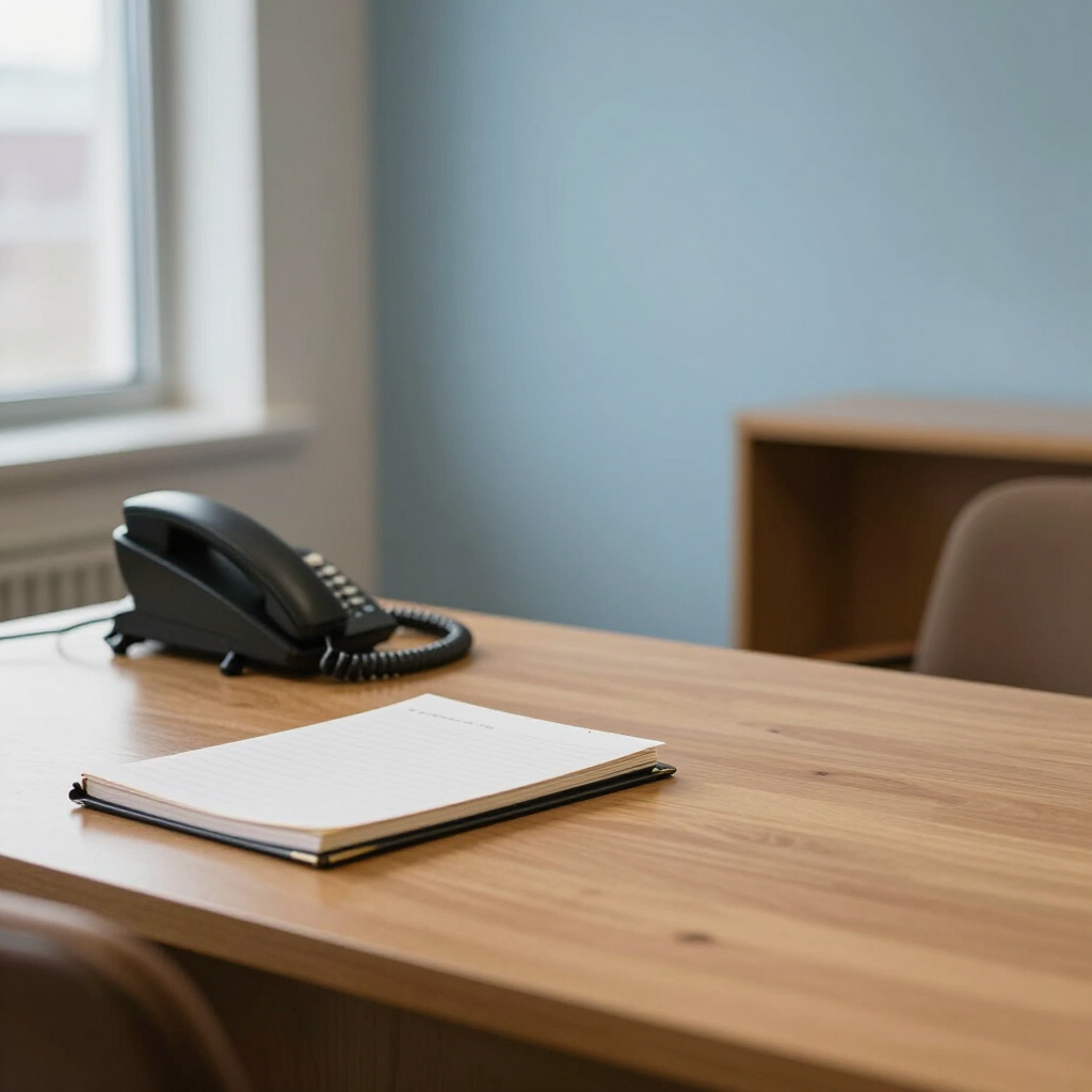 Illustrative photo of a quiet care-home office desk ready for confidential incident response